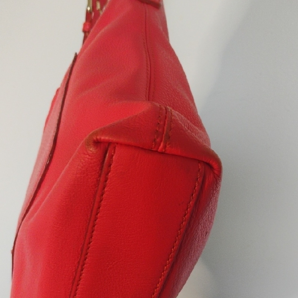 KATE SPADE Bold Coral Red Leather Crossbody Bag Classic Luxury Design - Picture 10 of 11